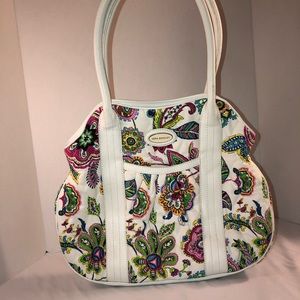 Vera Bradley white palm beach garden pretty tote